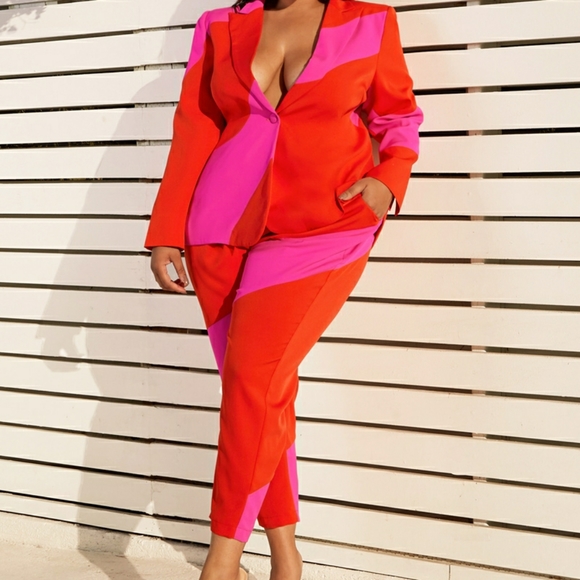 Private Label Pants - NEW Plus Size Color Block Pantsuits